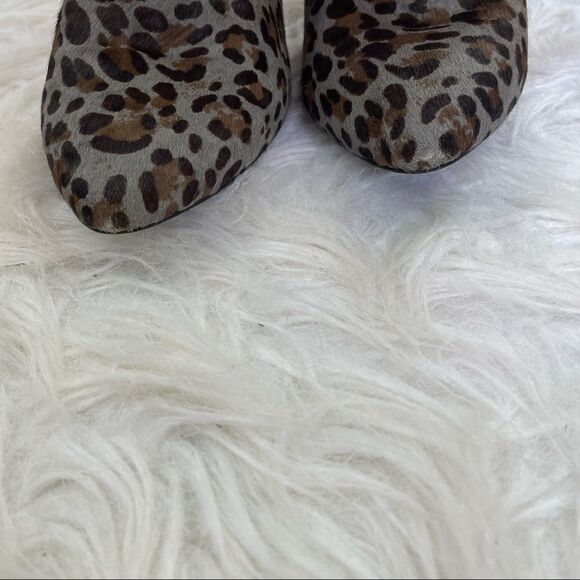 Sam Edelman Chantel Leather Leopard Coe Hair Ankle Booties - Picture 4 of 12